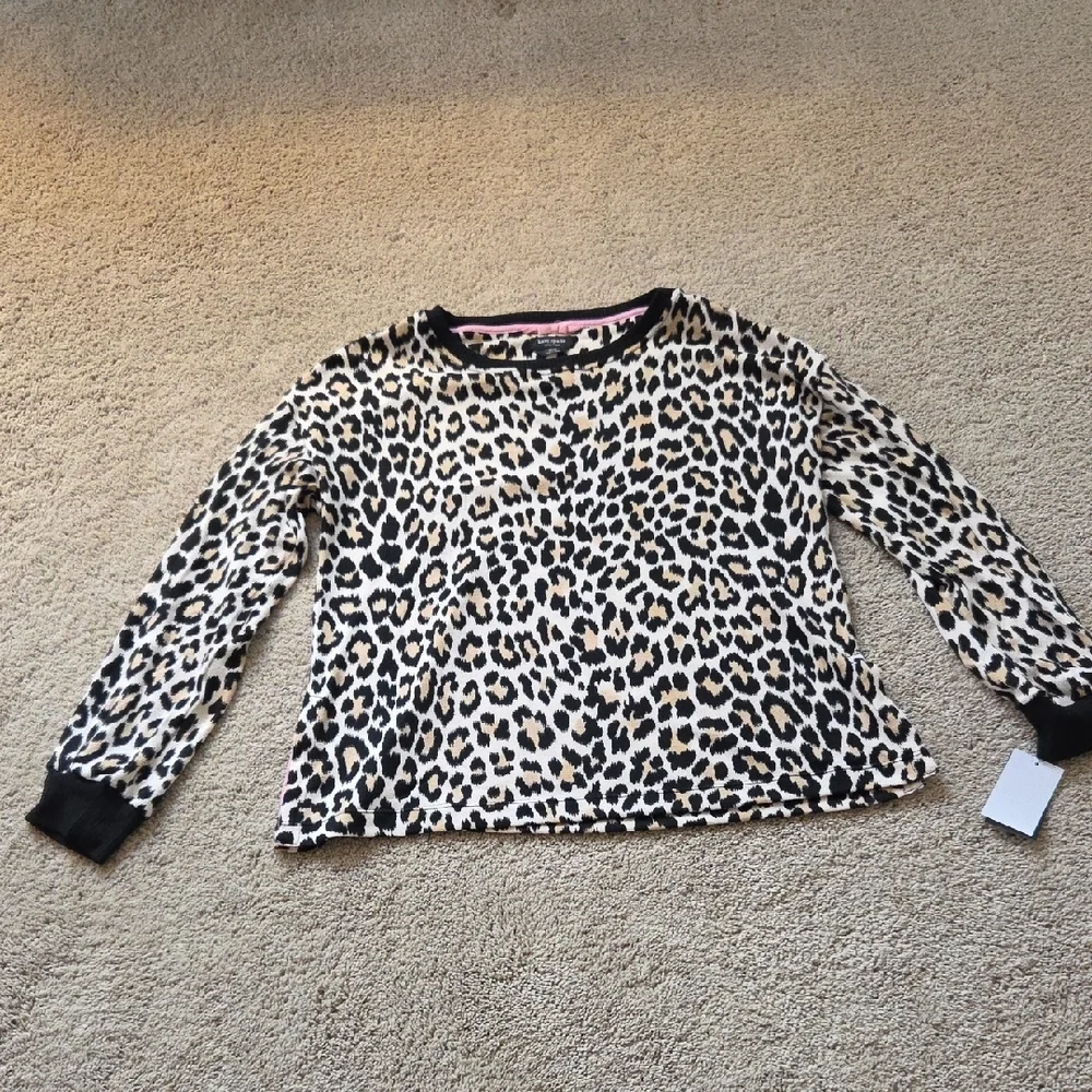 Kate Spade Animal Print Pajama Set with Black Accents